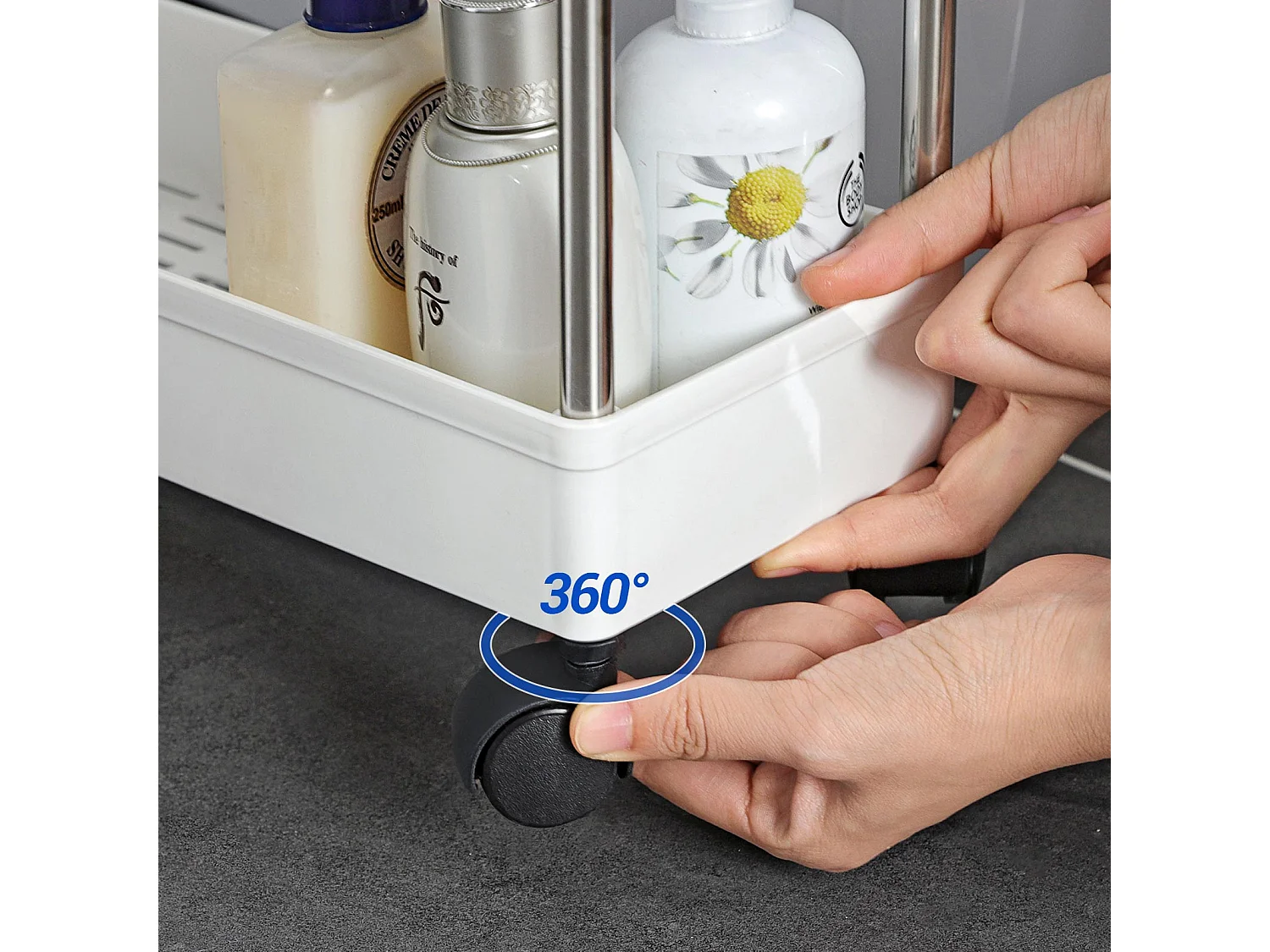 Chariot de rangement 40x12,5x88 cm blanc