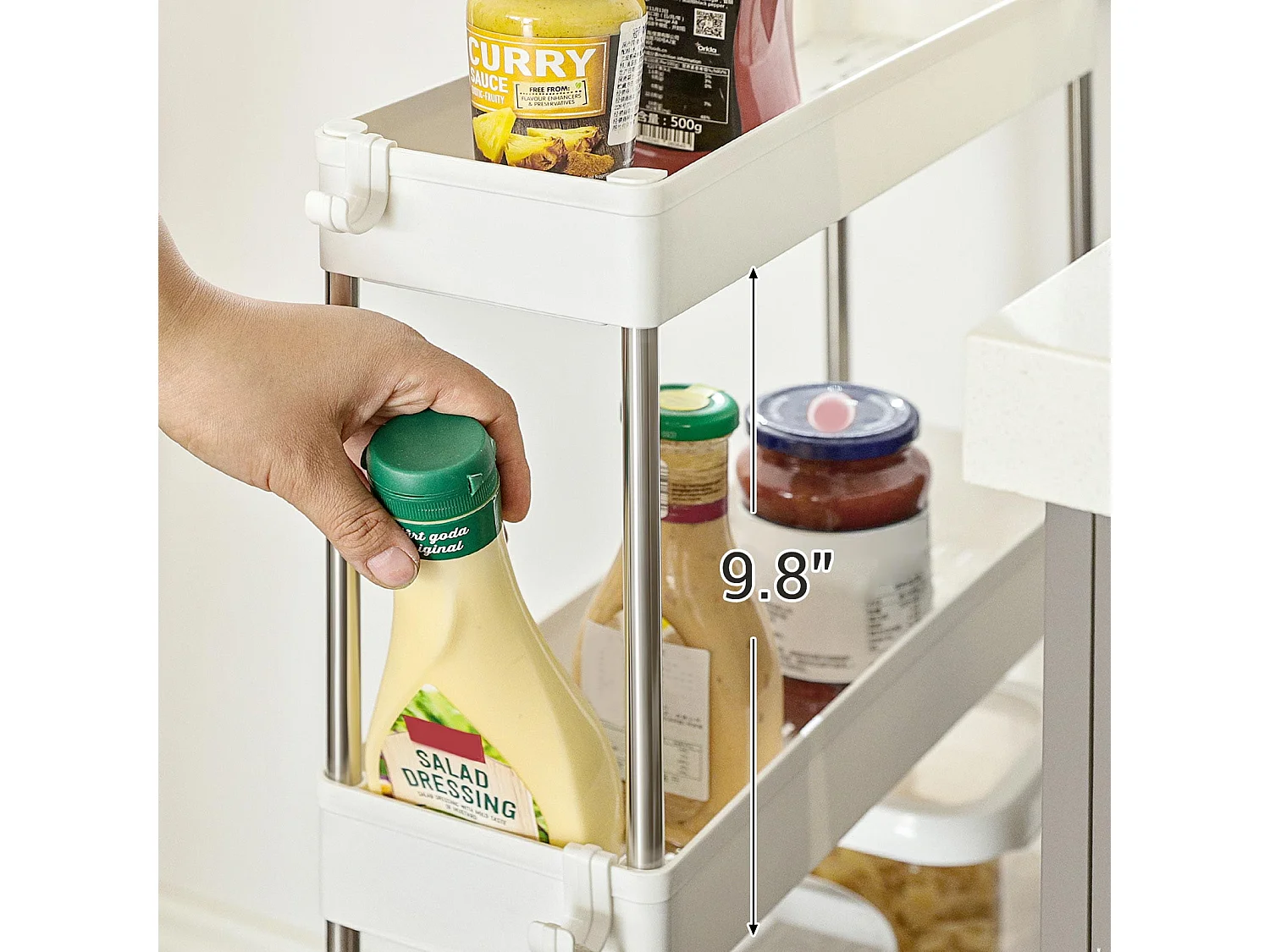 Chariot de rangement 40x12,5x88 cm blanc