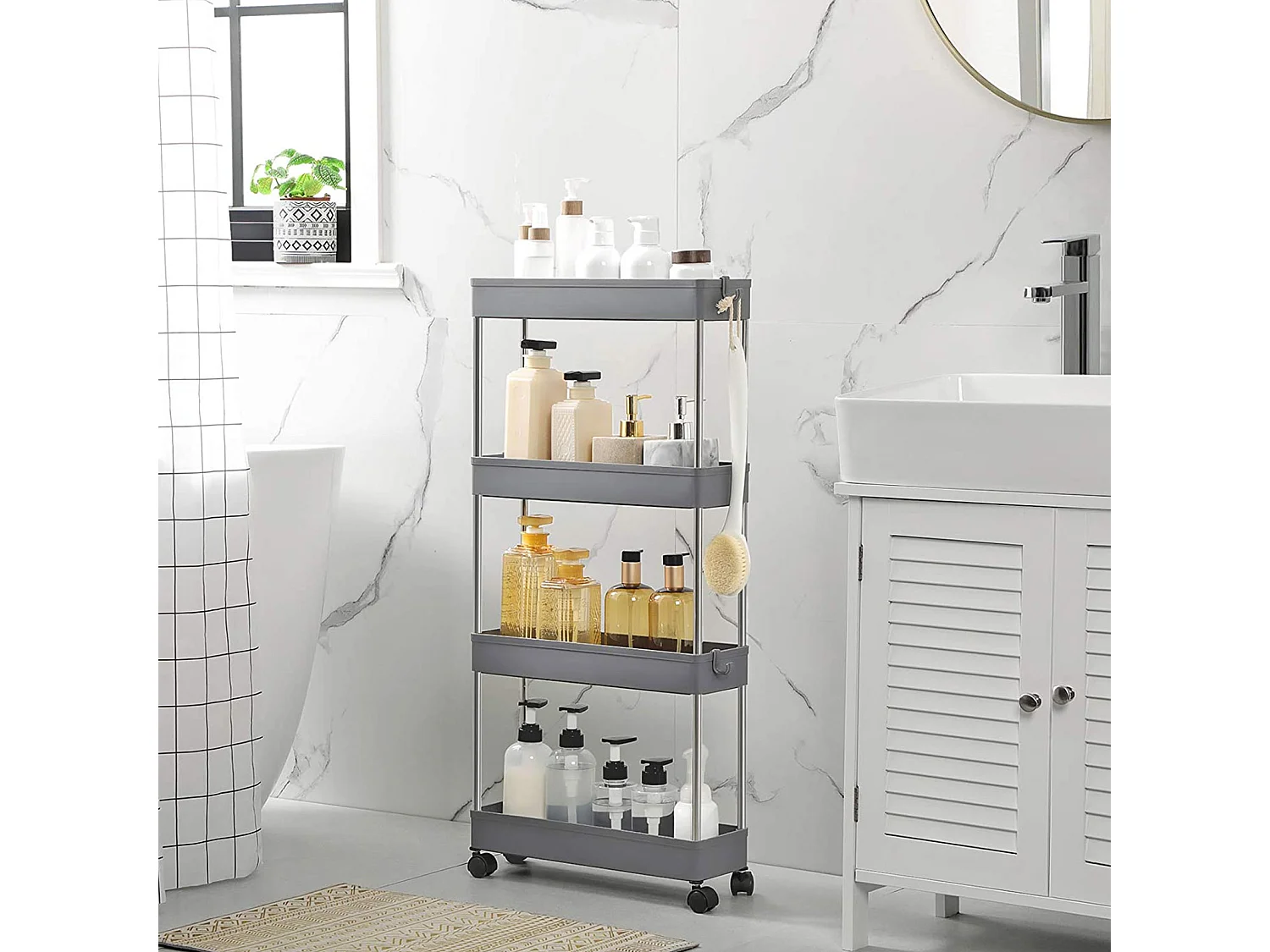 Aufbewahrungswagen 40x12,5x86 cm grau