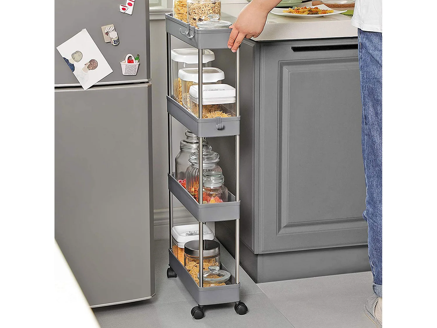 Aufbewahrungswagen 40x12,5x86 cm grau