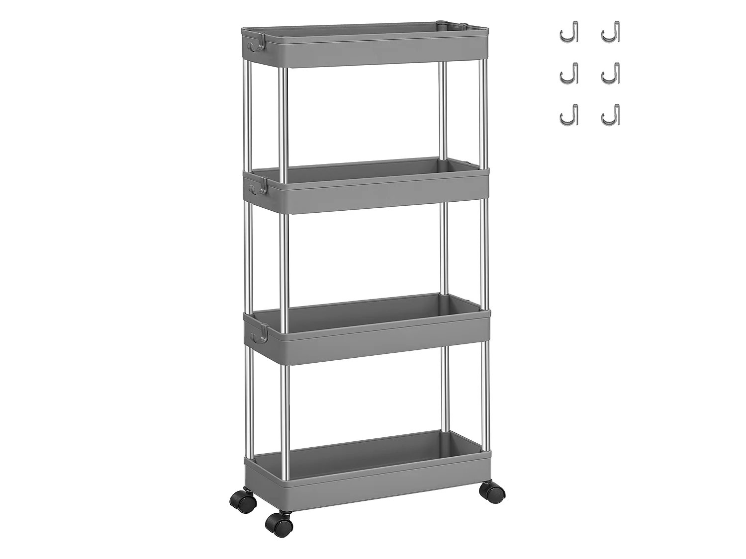 Aufbewahrungswagen 40x12,5x86 cm grau