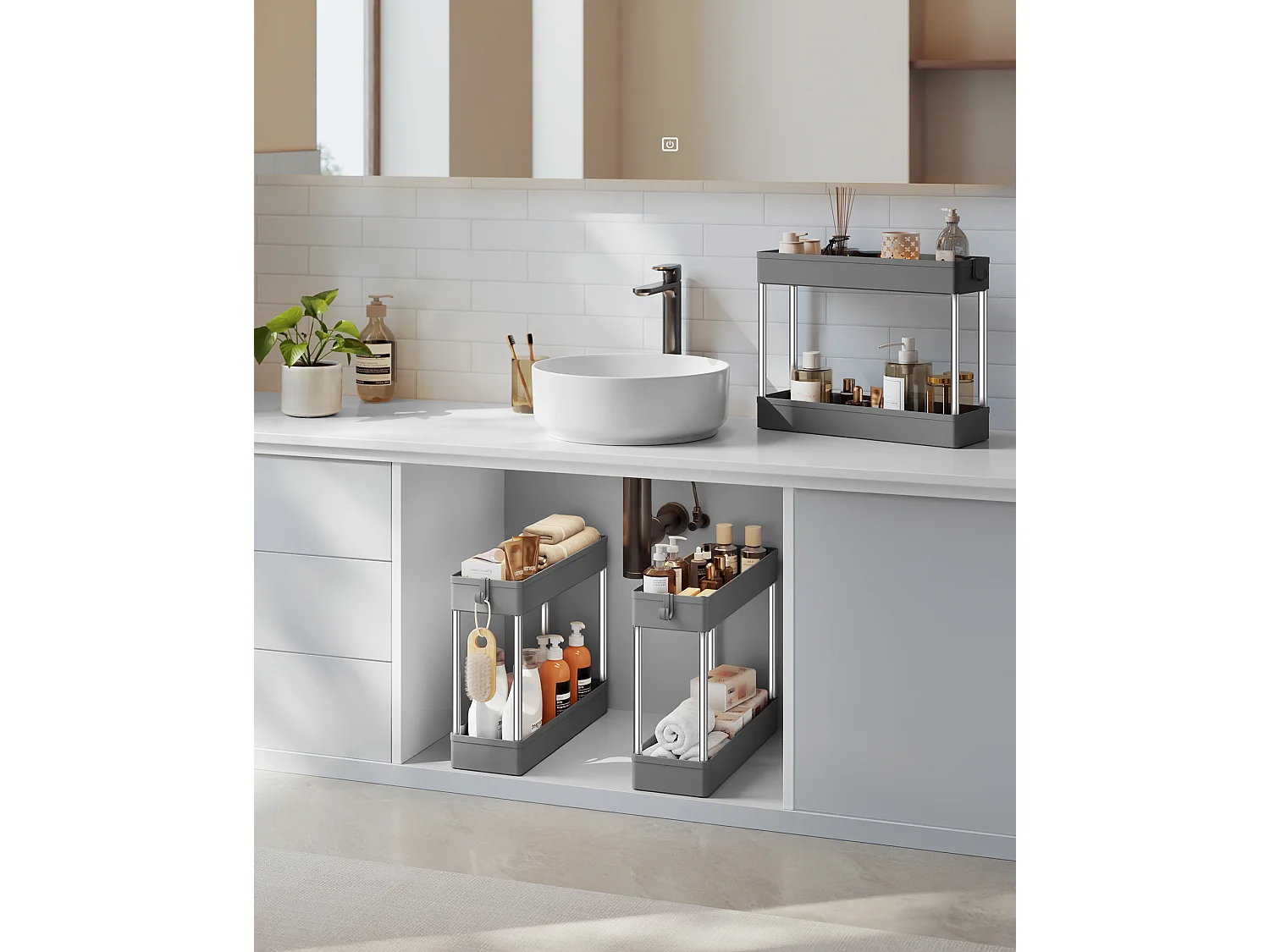 Aufbewahrungswagen 40x12,5x86 cm grau