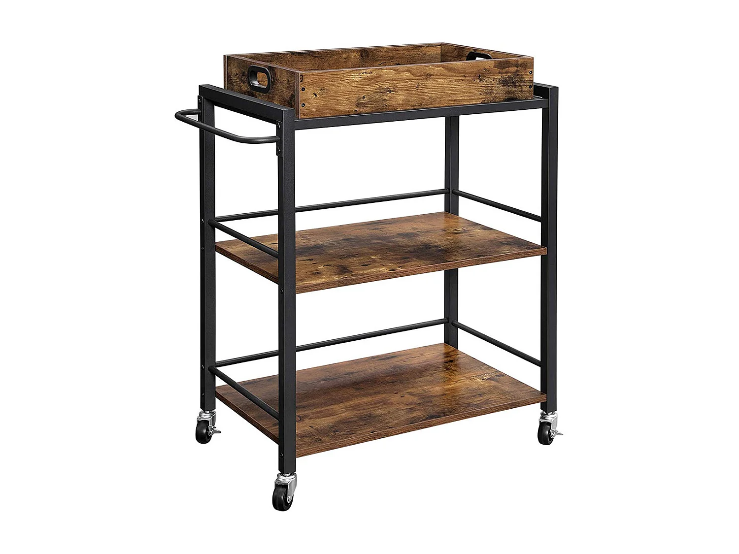 Küchenwagen 65x40x86 cm rustikal braun LRC72X