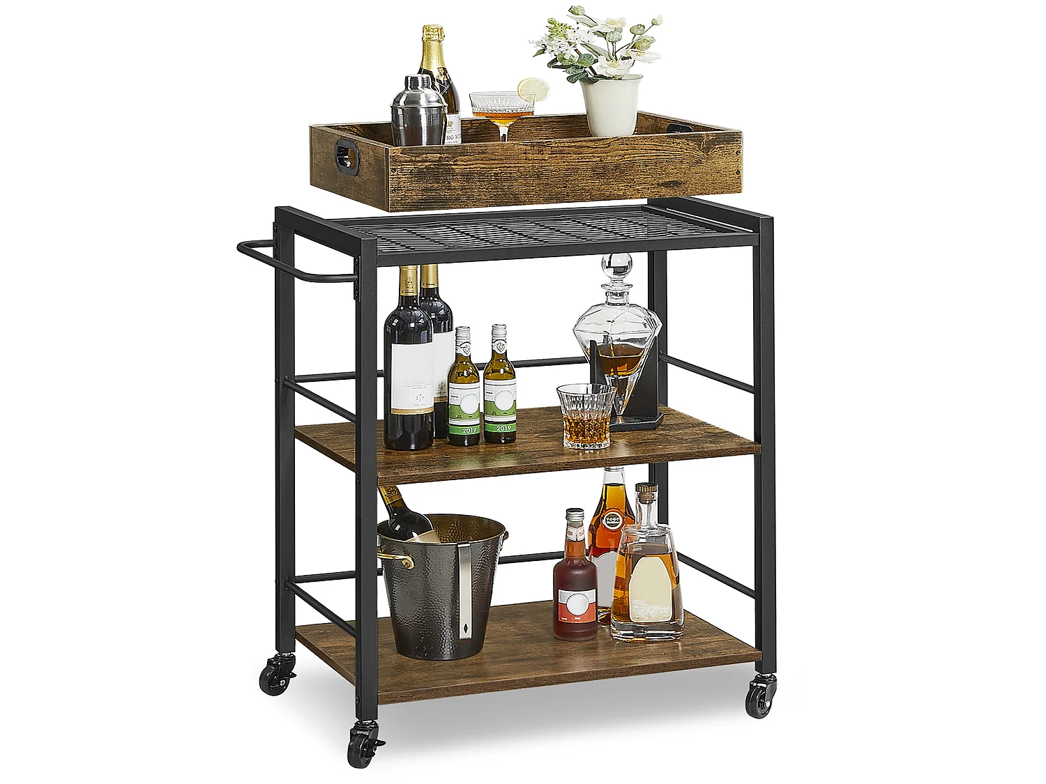 Desserte de cuisine 65x40x86 cm brun rustique LRC72X