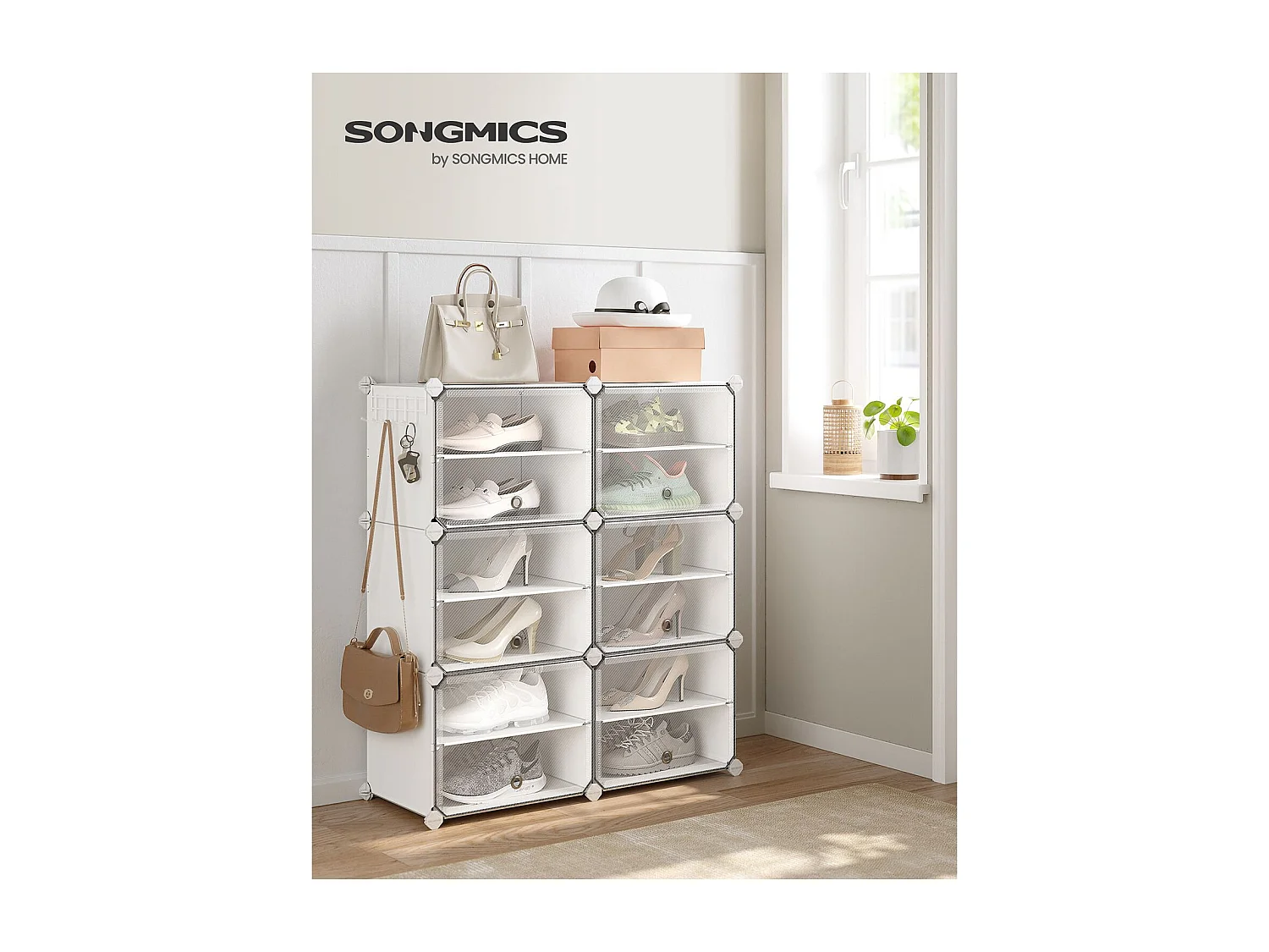 Schuhregal 82x32x92 cm weiß