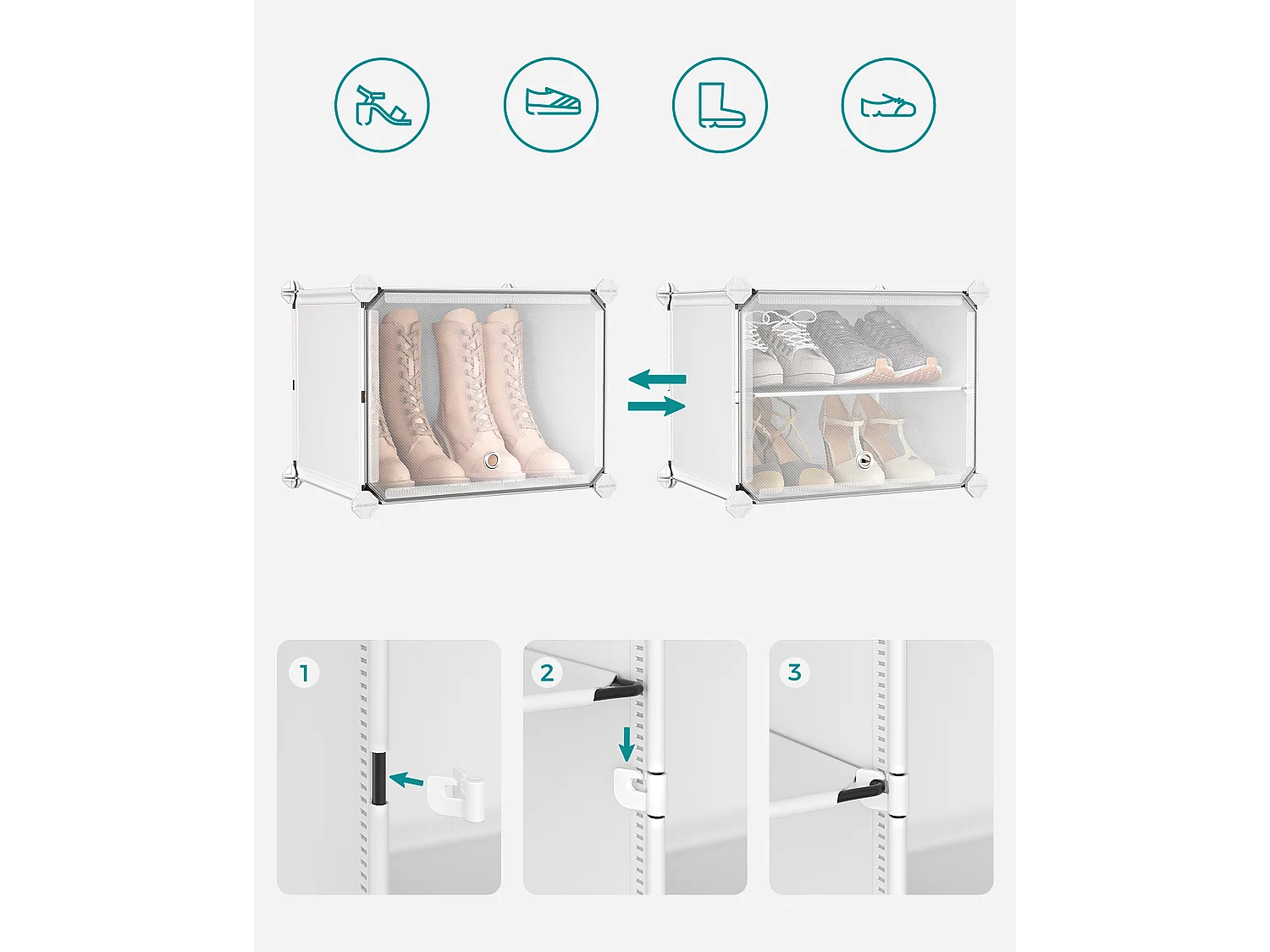 Schuhregal 82x32x92 cm weiß