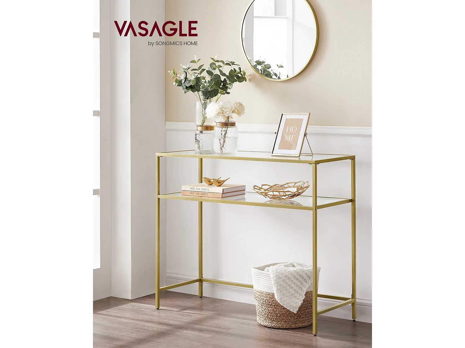 Consoletafel 100x35x80 cm goud