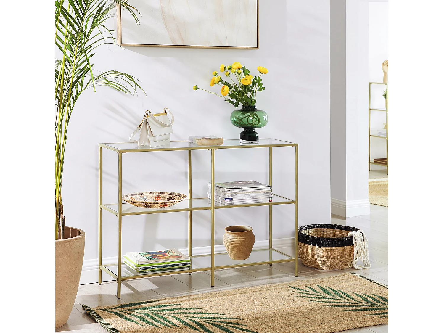 Mesa consola 100x30x73 cm Dorado