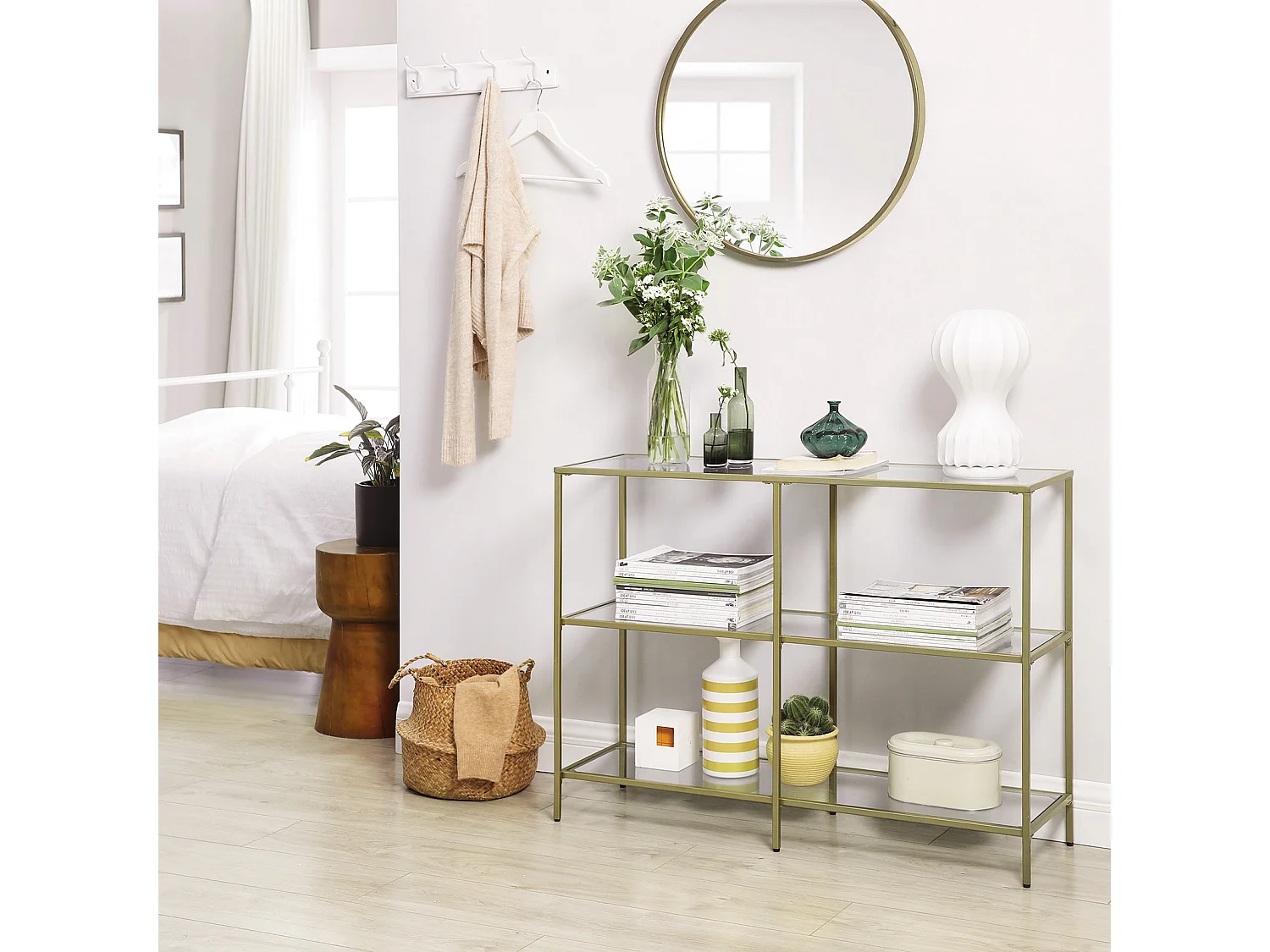 Mesa consola 100x30x73 cm Dorado