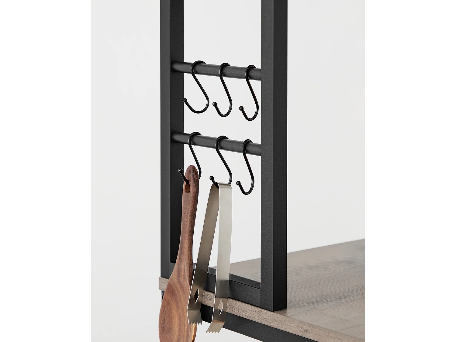 Kitchen shelf 40x60x167 cm greige mottled ink black