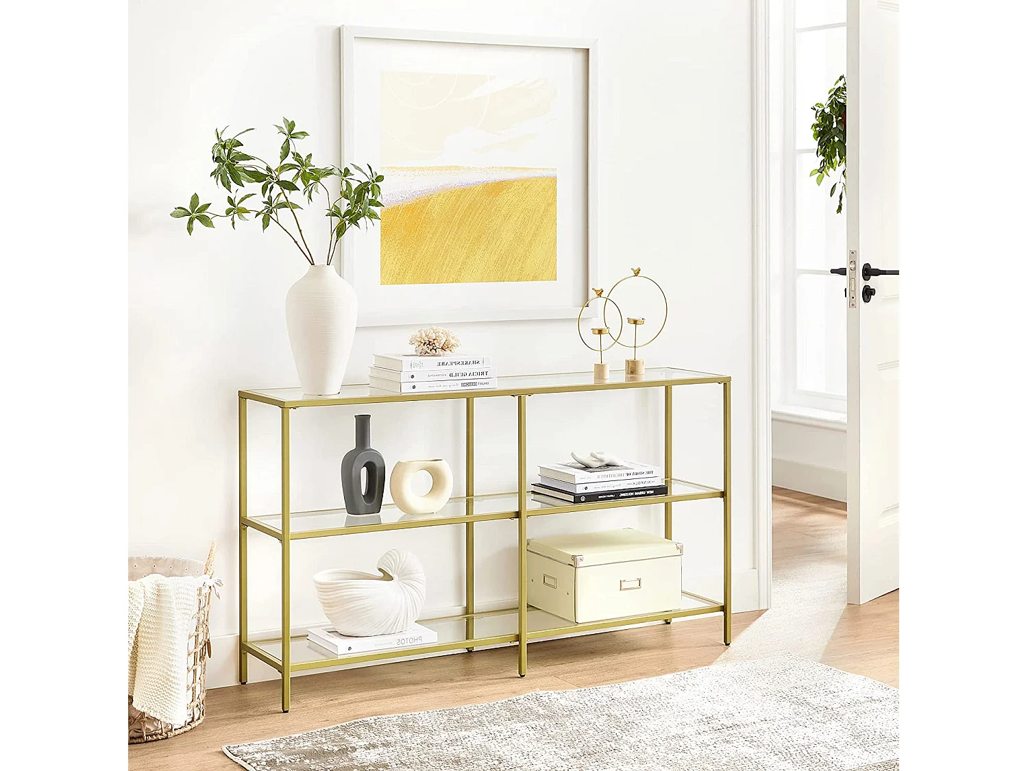 Consoletafel 130x30x73,3 cm goud