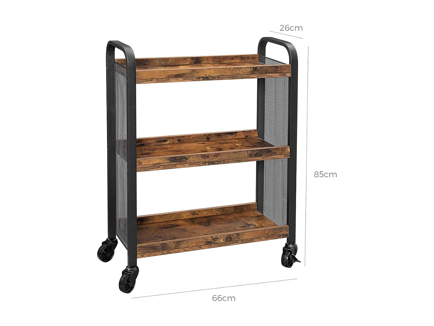 Chariot roulant 66x26x85 cm marron cowjag