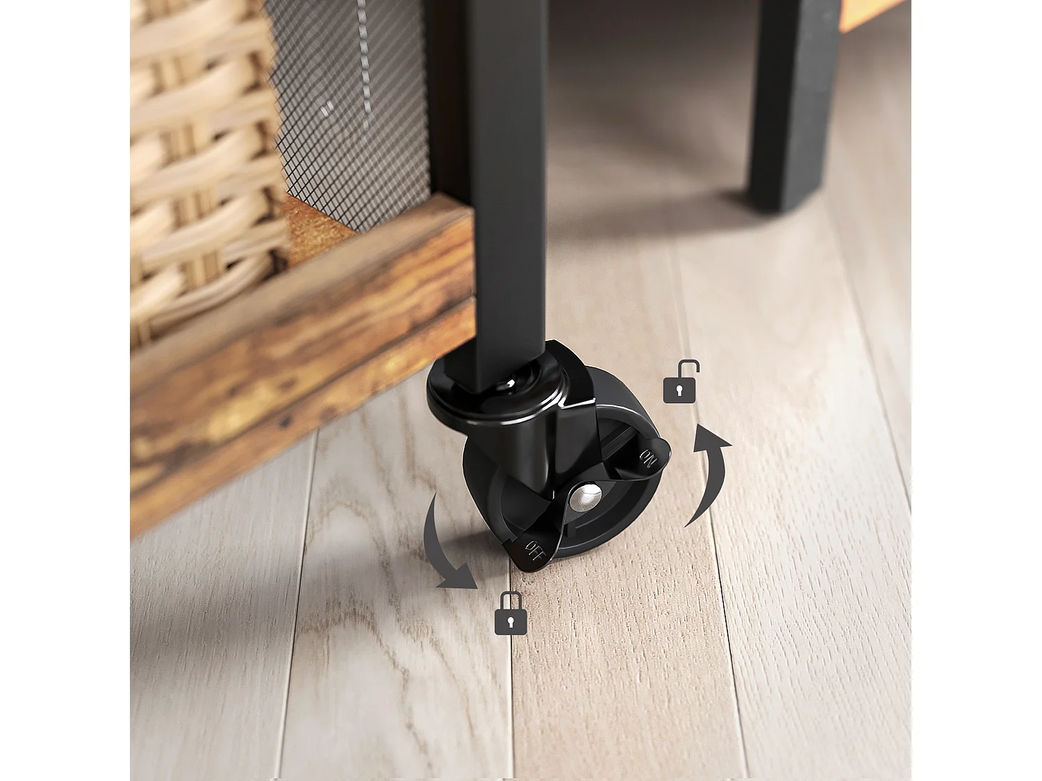 Chariot roulant 66x26x85 cm marron cowjag