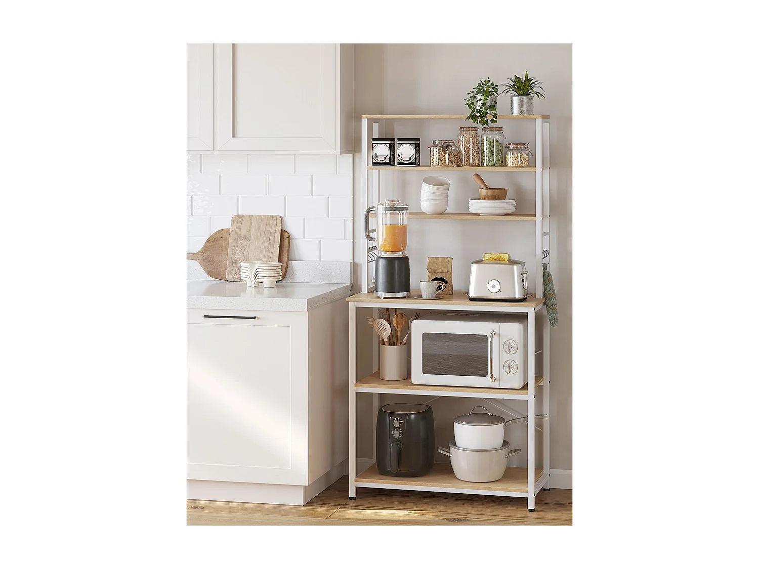 Prateleira de cozinha 40x80x167 cm carvalho branco