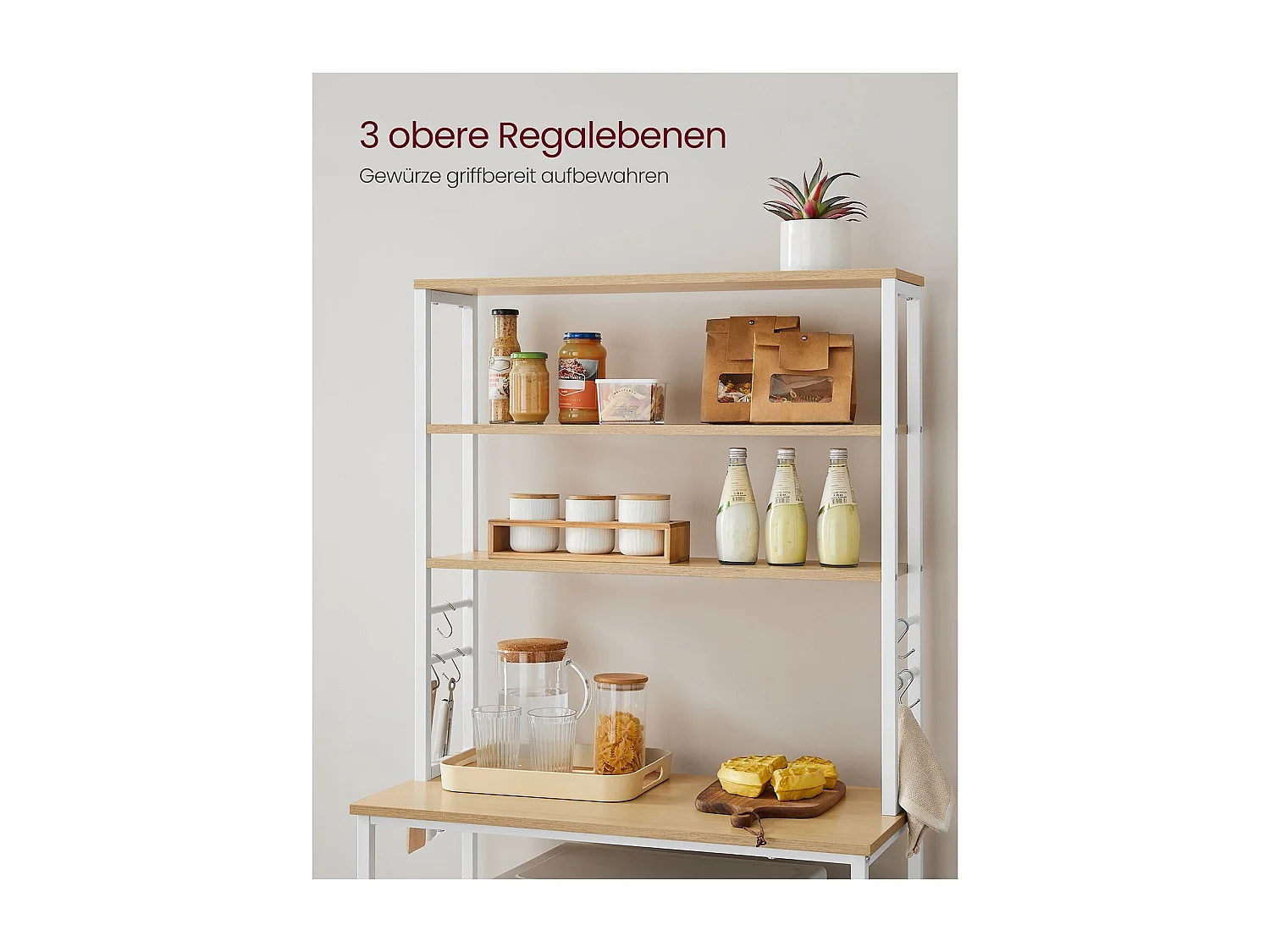 Prateleira de cozinha 40x80x167 cm carvalho branco