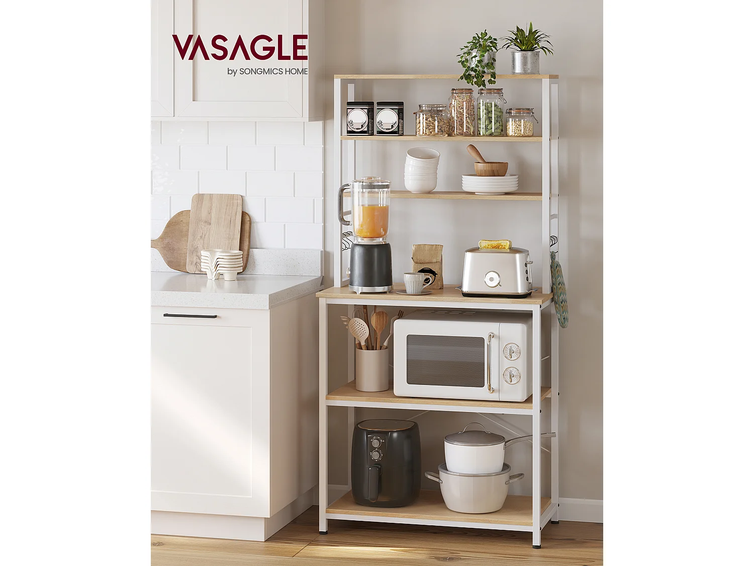 Étagère de cuisine 40x80x167 cm chêne blanc