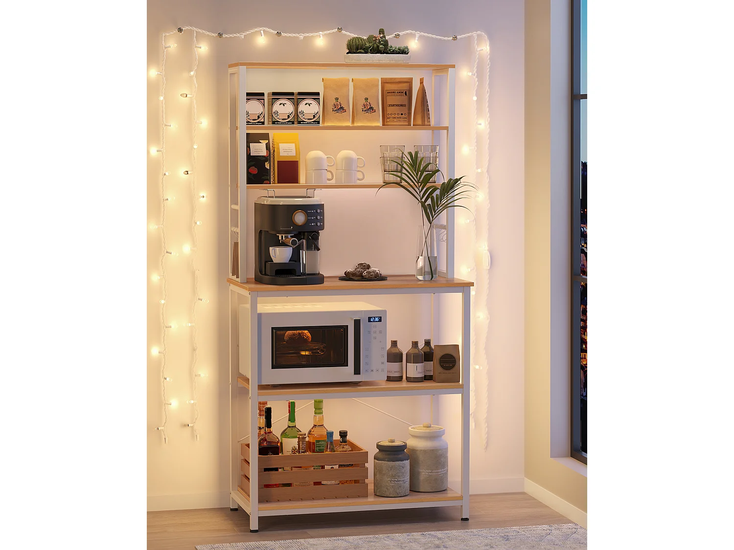 Étagère de cuisine 40x80x167 cm chêne blanc