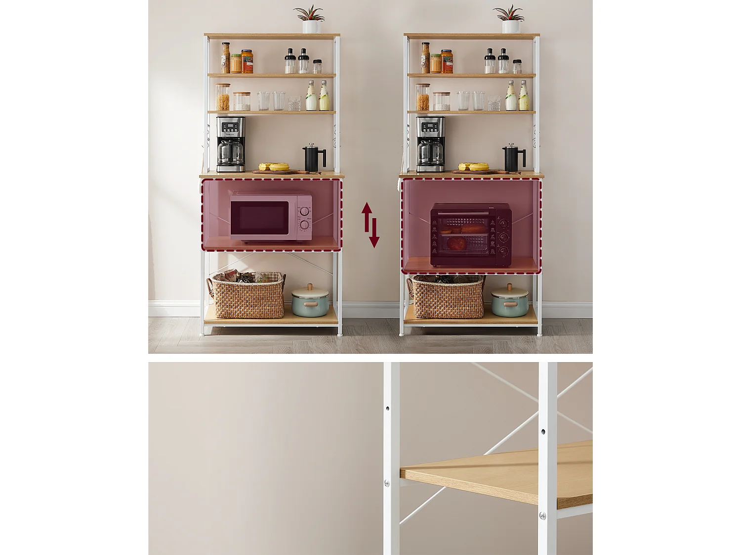 Étagère de cuisine 40x80x167 cm chêne blanc