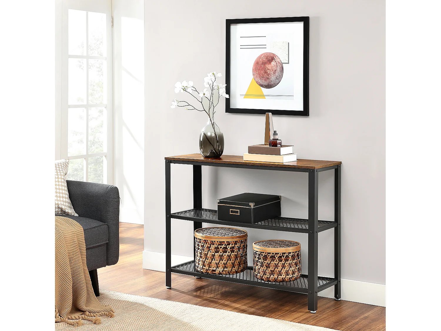 Table console 101,5x35x80 cm noir