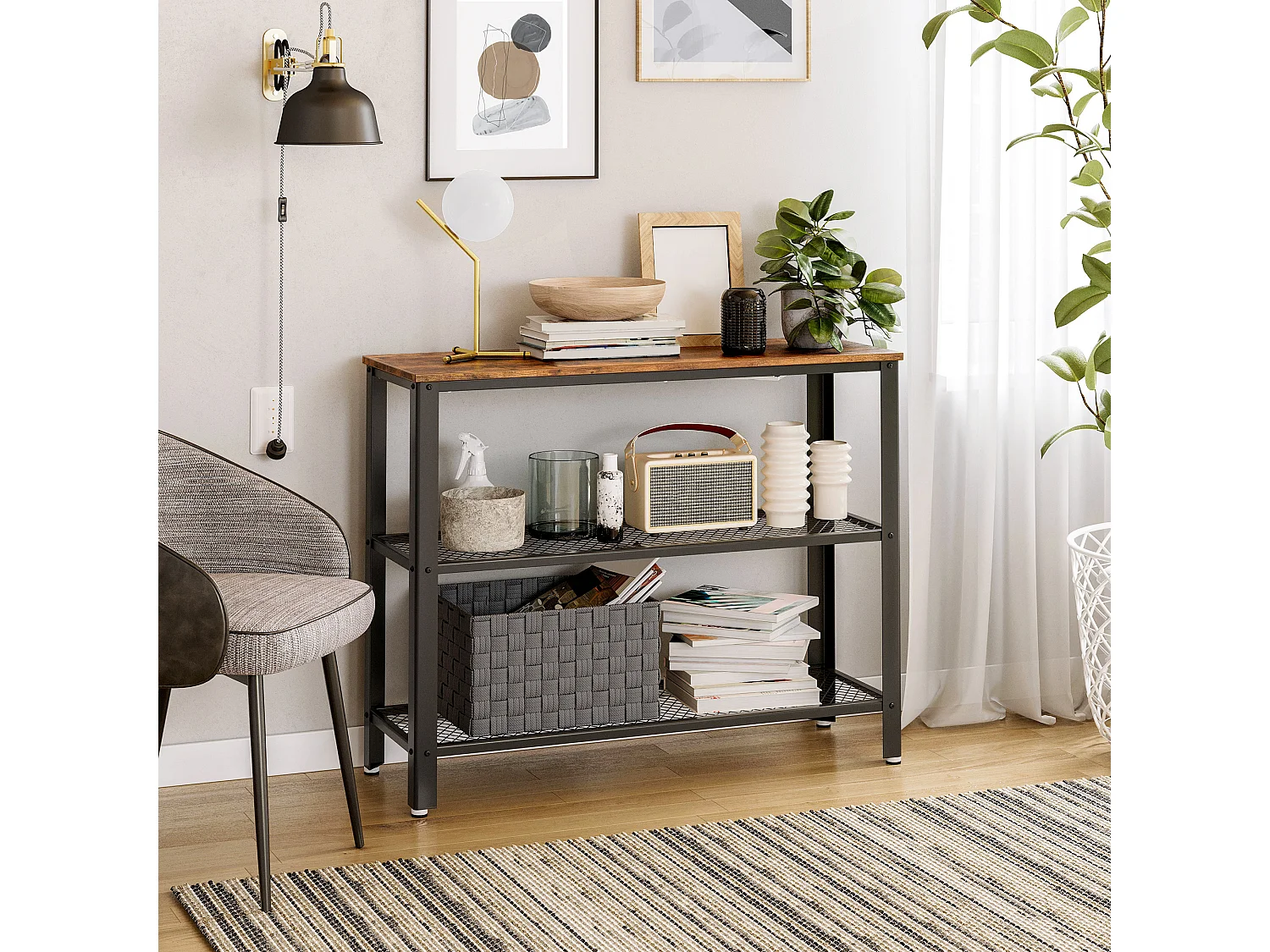 Table console 101,5x35x80 cm noir