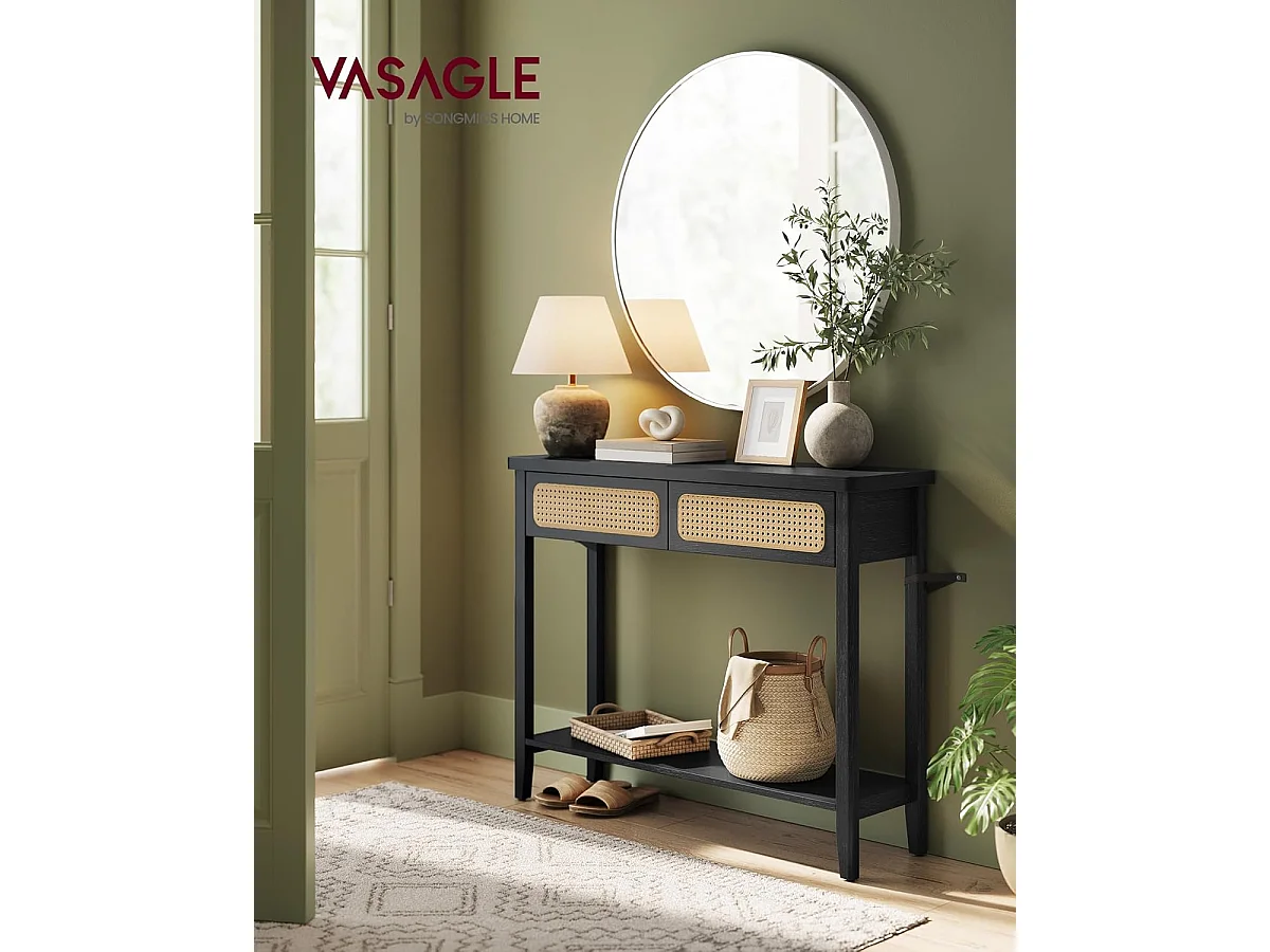 Tavolo Consolle 100x30x80 cm Nero