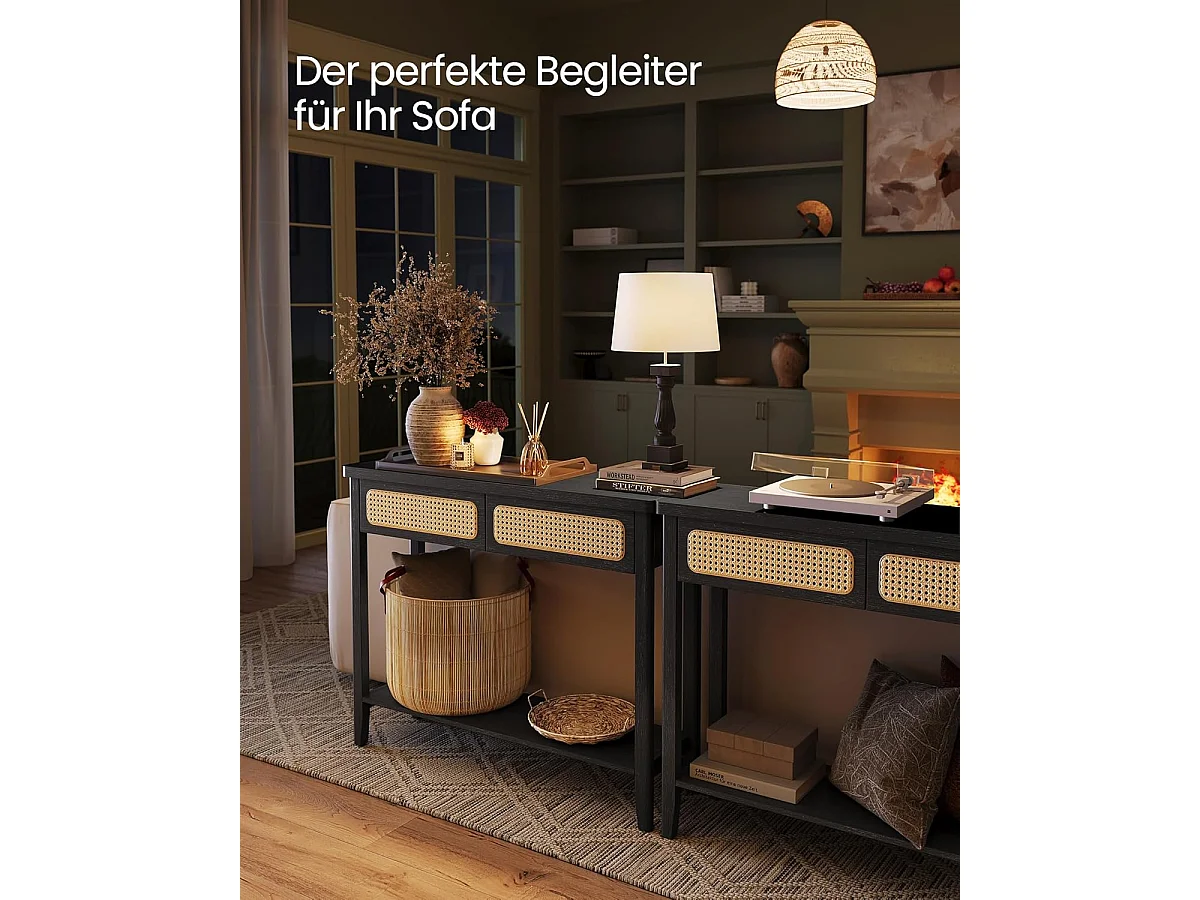 Tavolo Consolle 100x30x80 cm Nero