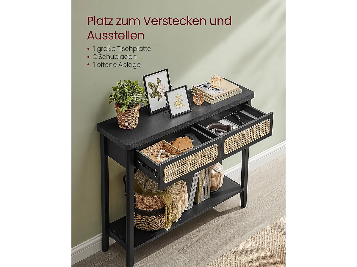 Tavolo Consolle 100x30x80 cm Nero