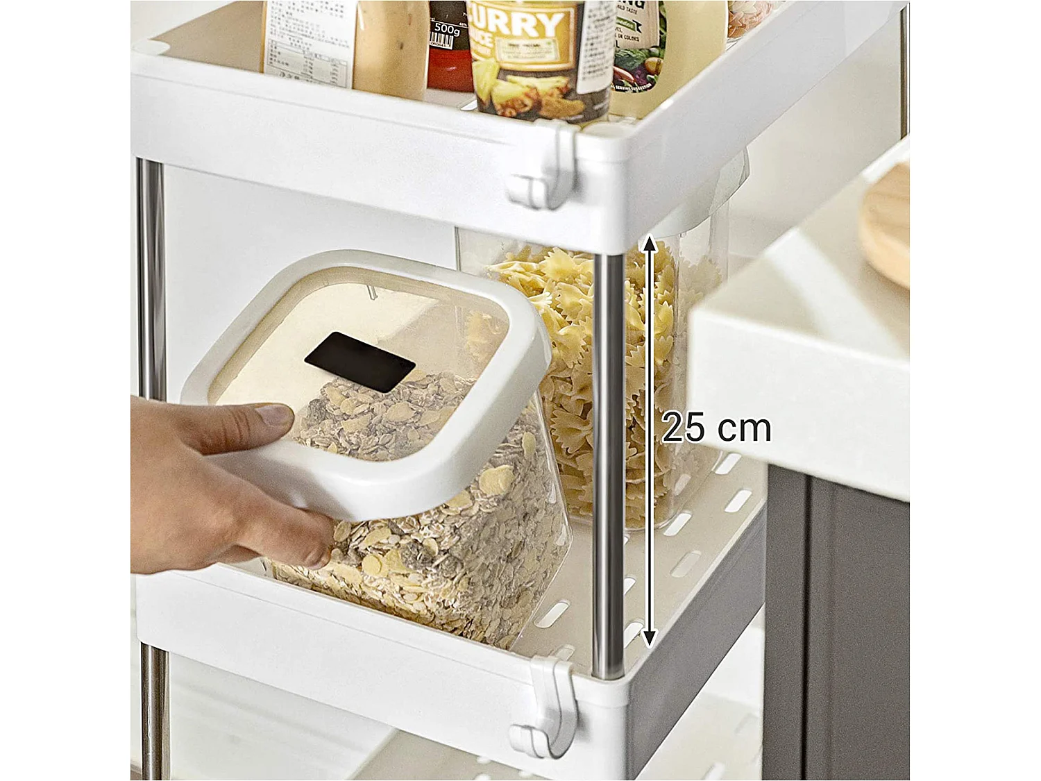 Storage trolley 42x22.5x61 cm white