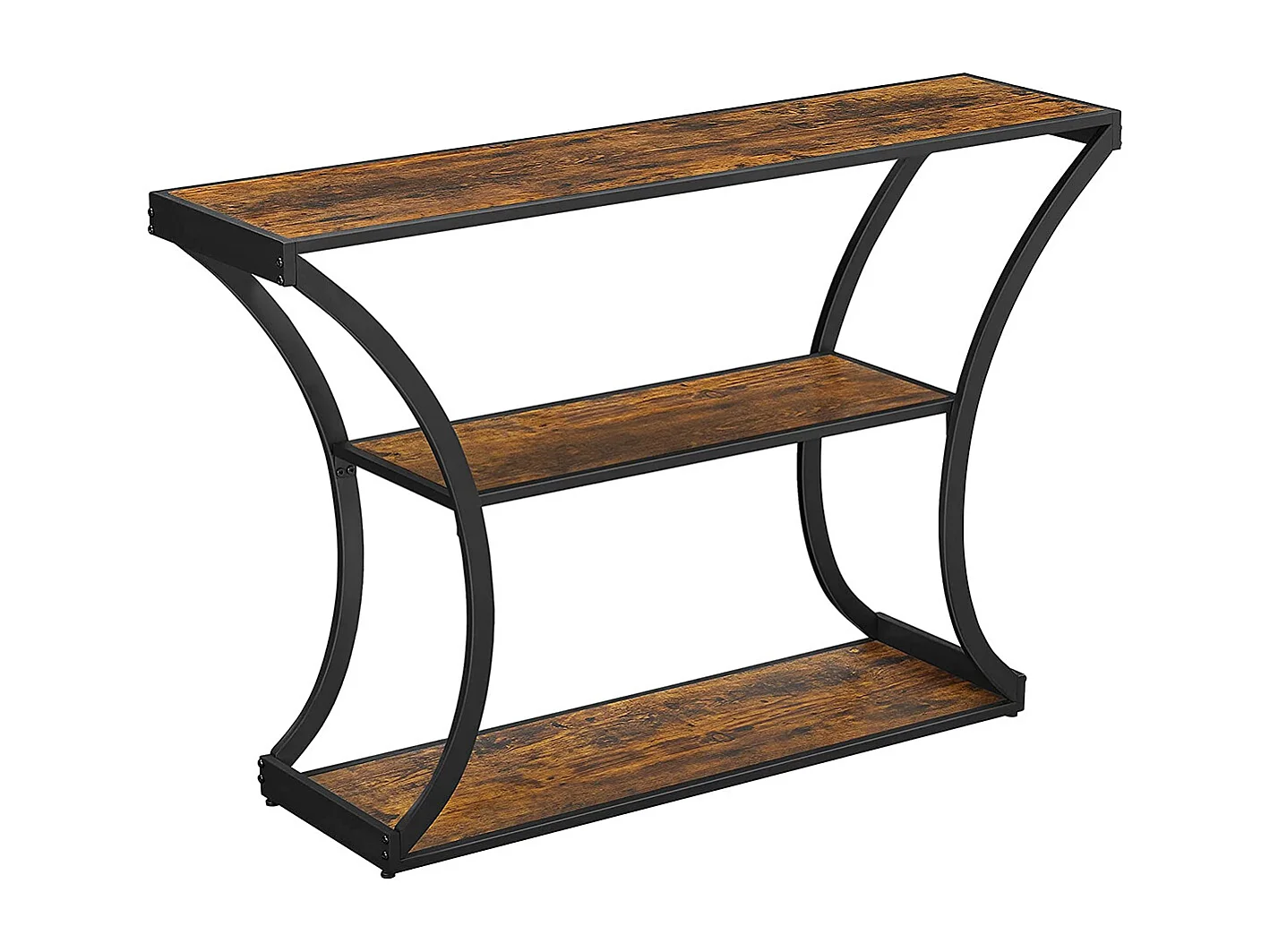 Tavolo Consolle 120x30x80 cm Nero Marrone Vintage