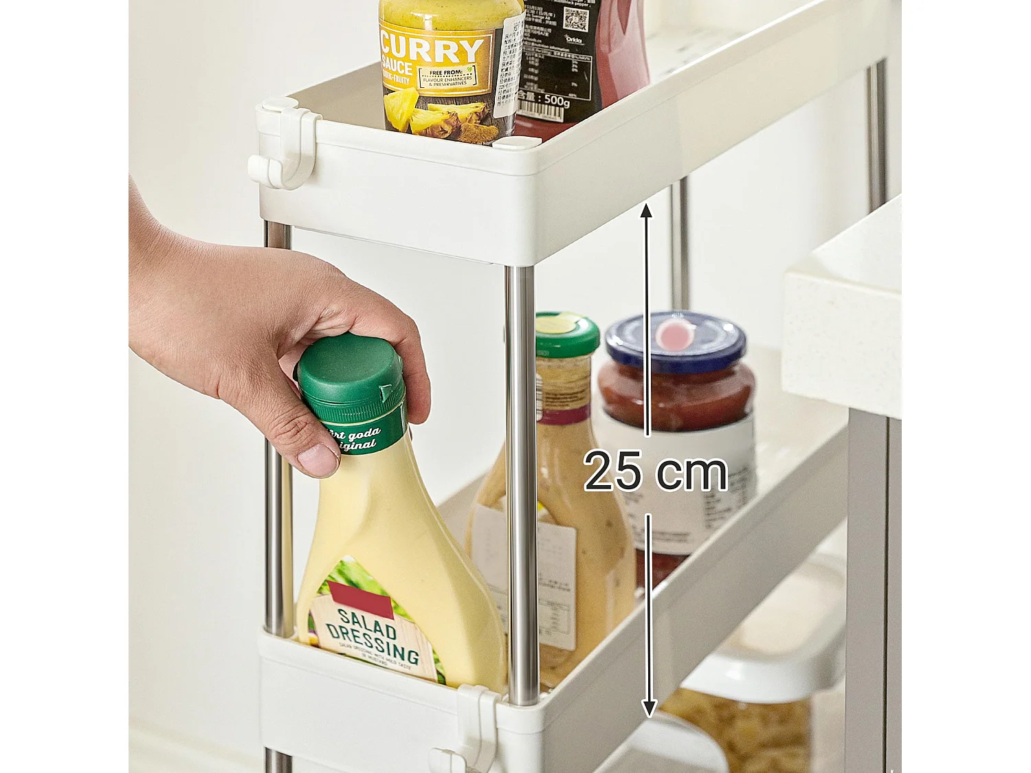 Aufbewahrungswagen 42x13,5x61 cm weiß