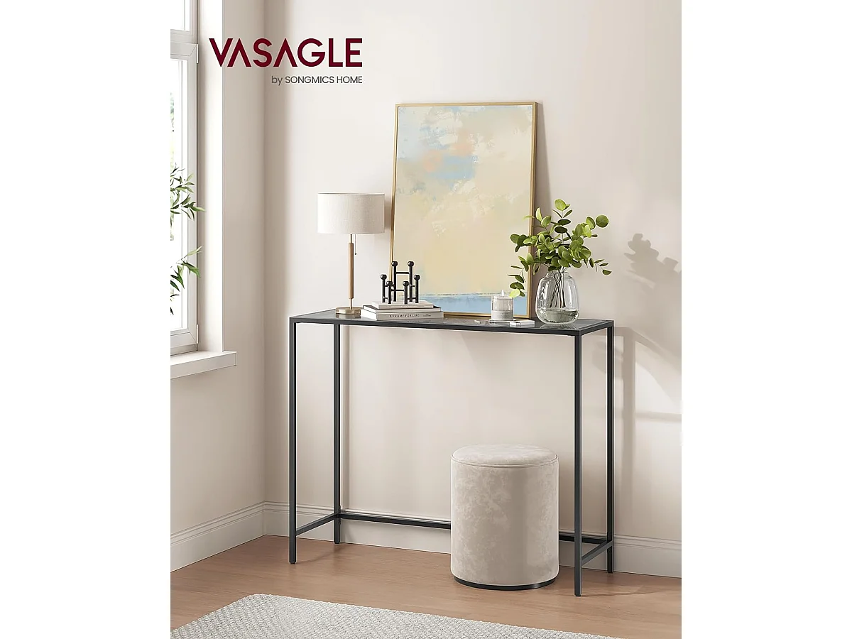 Konsolentisch 20x100x80 cm Tinten Schwarz und Schiefergrau