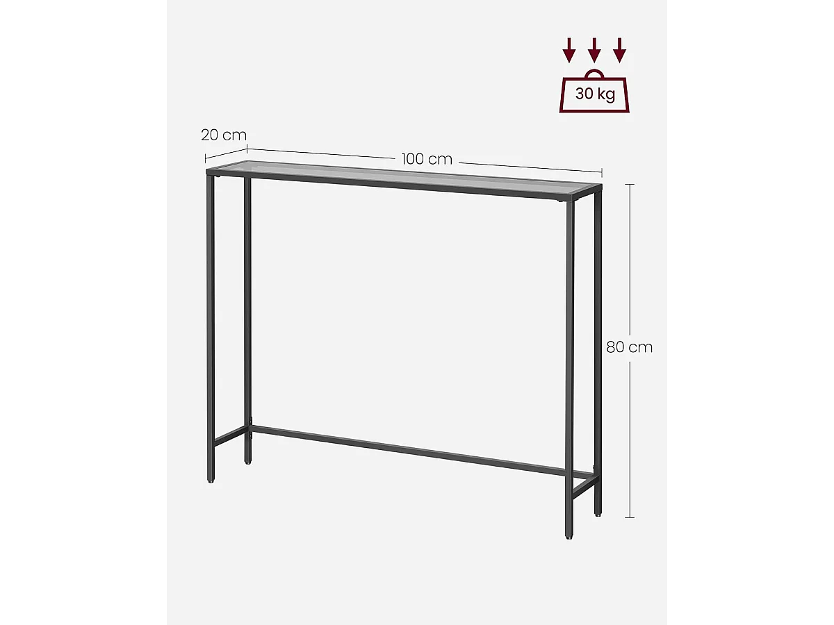 Konsolentisch 20x100x80 cm Tinten Schwarz und Schiefergrau