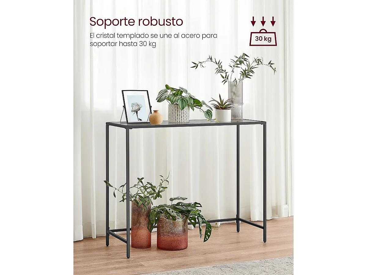 Konsolentisch 20x100x80 cm Tinten Schwarz und Schiefergrau