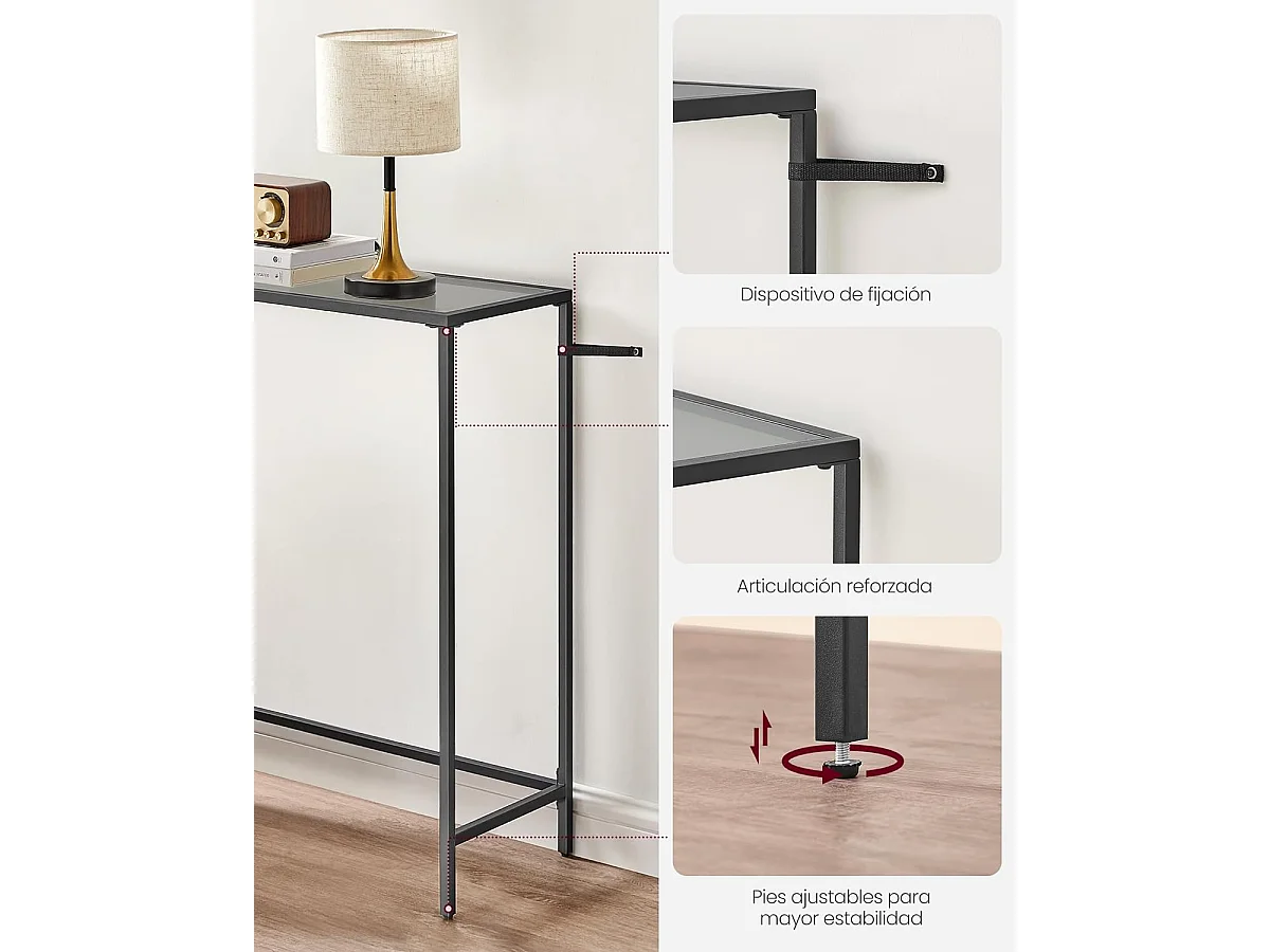 Konsolentisch 20x100x80 cm Tinten Schwarz und Schiefergrau