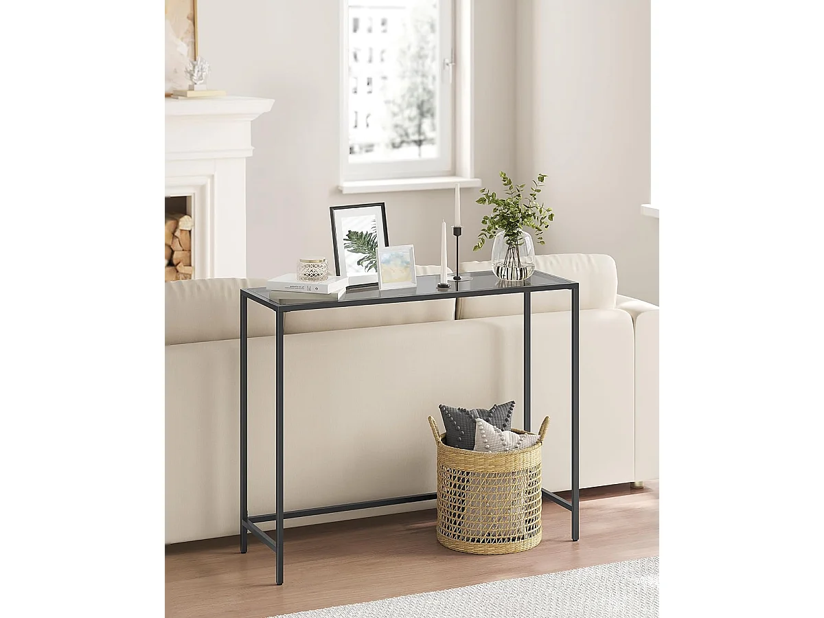 Konsolentisch 20x100x80 cm Tinten Schwarz und Schiefergrau