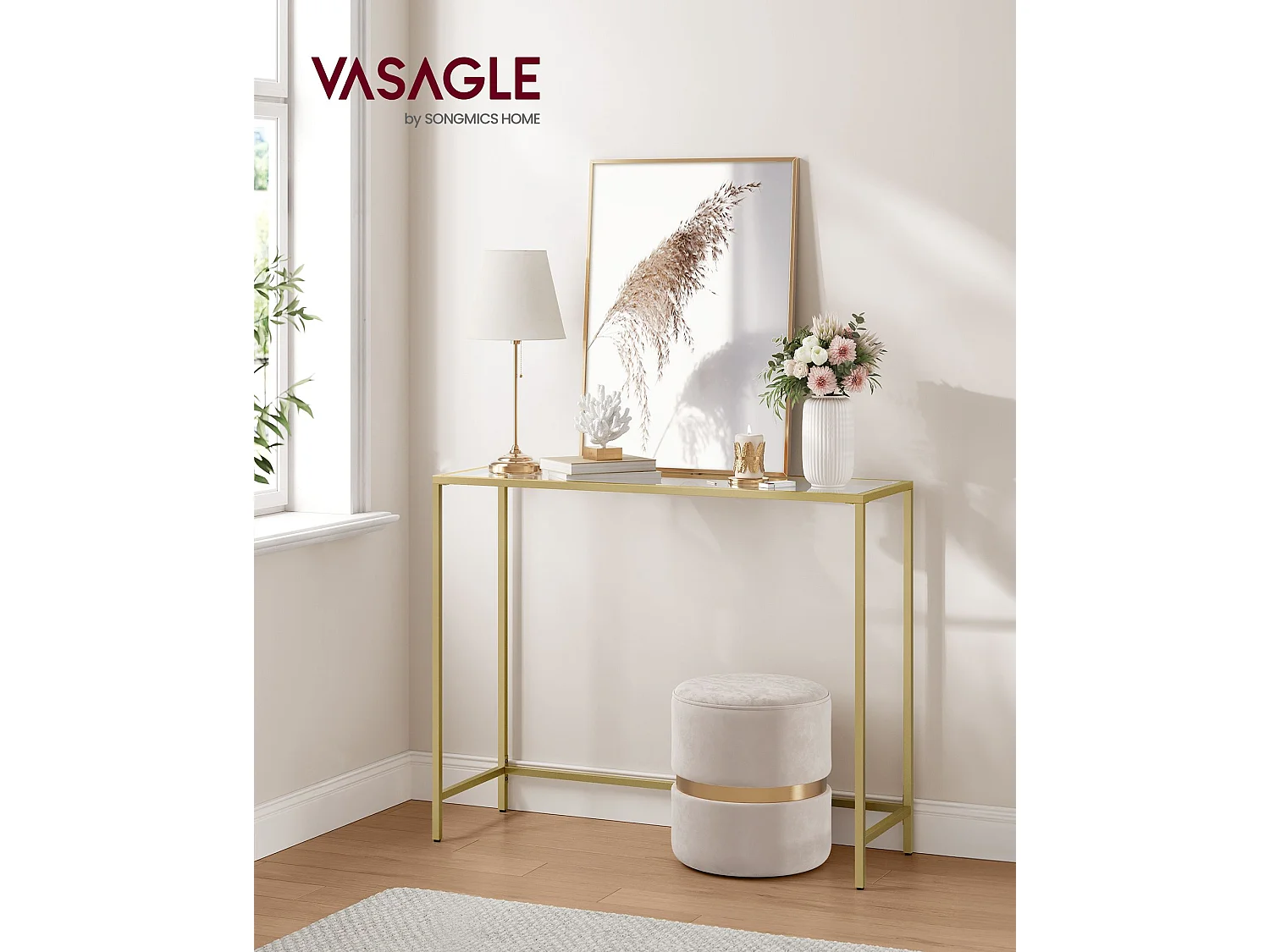 Konsolentisch 20x100x80 cm Blassgold