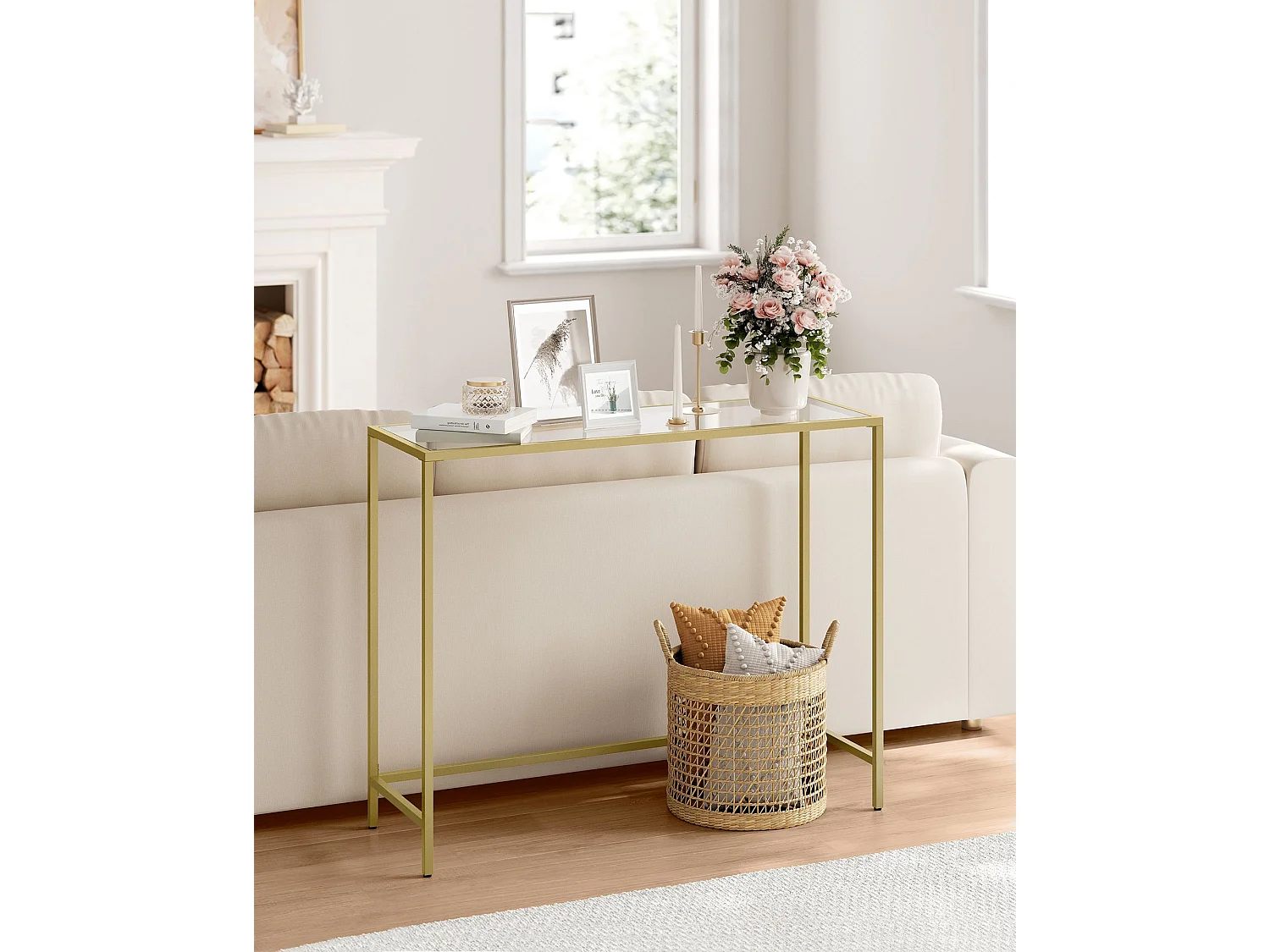 Konsolentisch 20x100x80 cm Blassgold