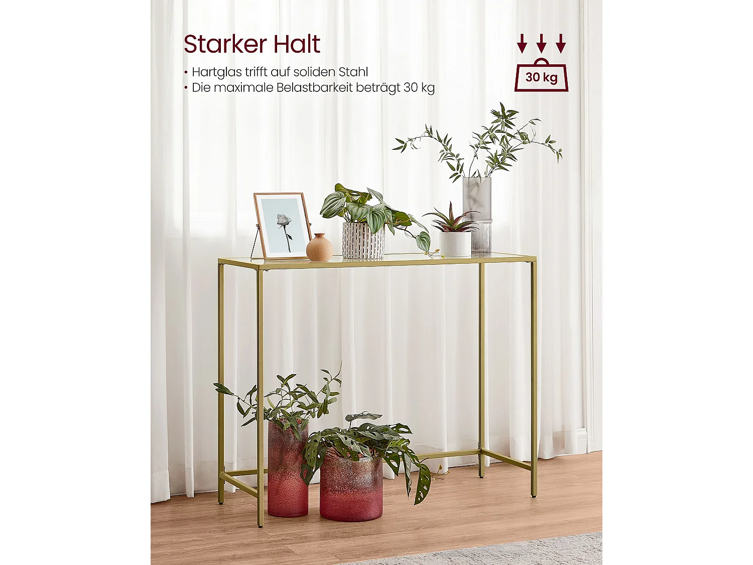 Konsolentisch 20x100x80 cm Blassgold