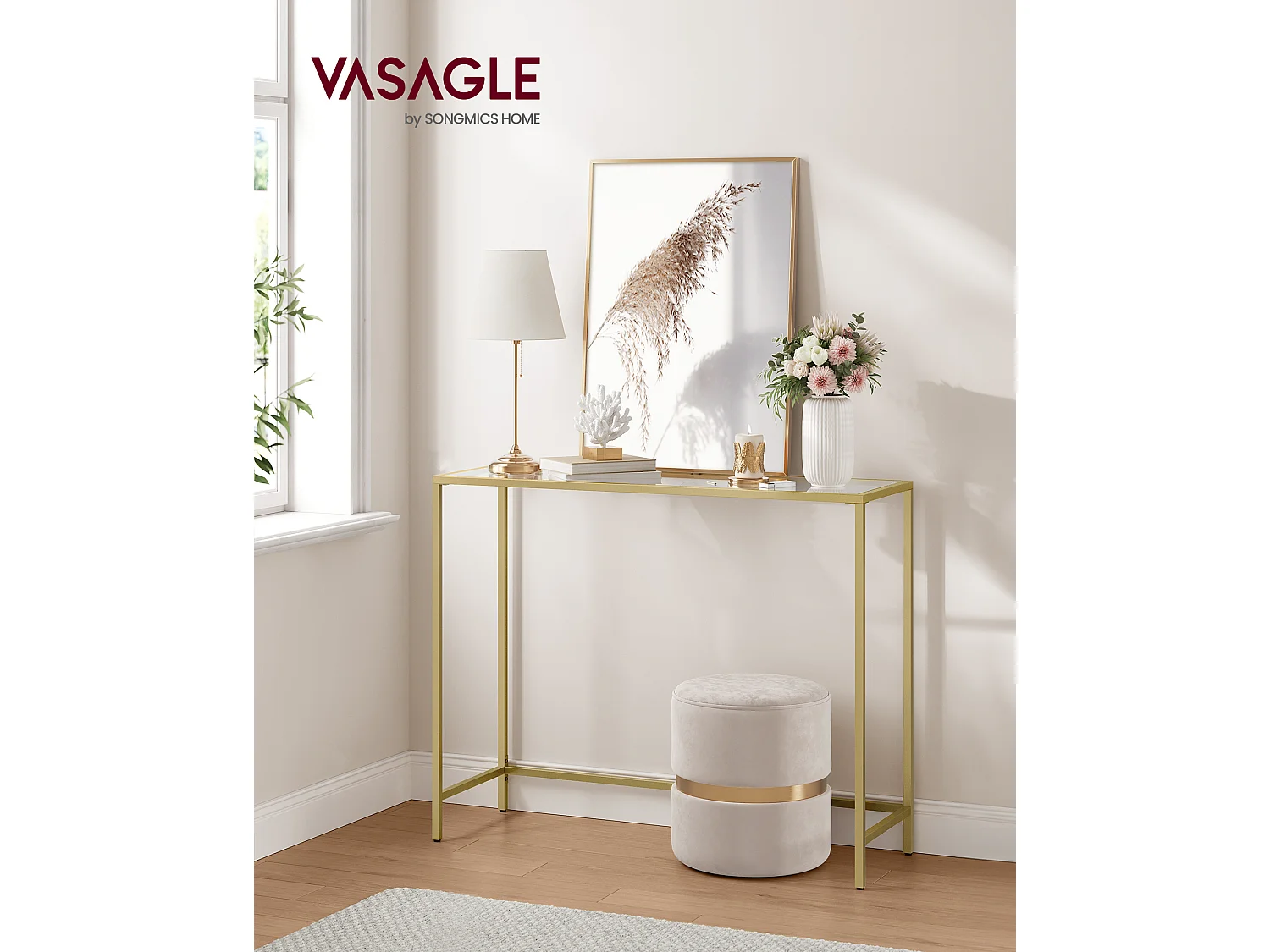 Konsolilaud 20x100x80 cm Hele kuld