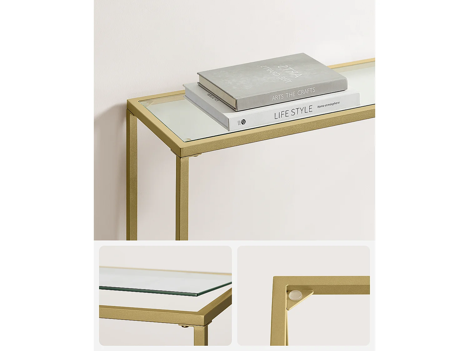 Konsolilaud 20x100x80 cm Hele kuld