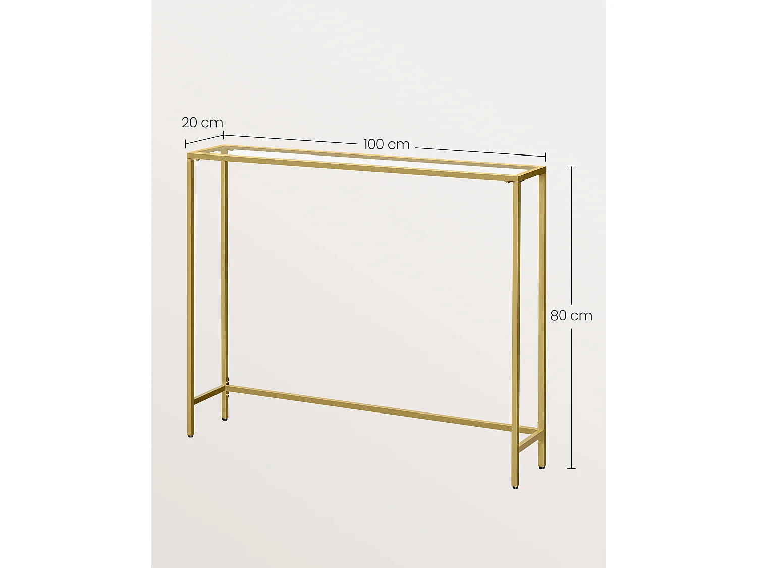 Konsolilaud 20x100x80 cm Hele kuld