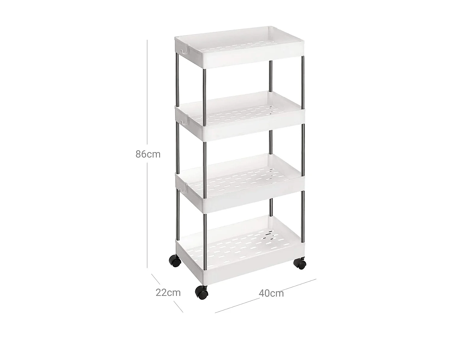 Aufbewahrungswagen 40x22x86 cm weiß