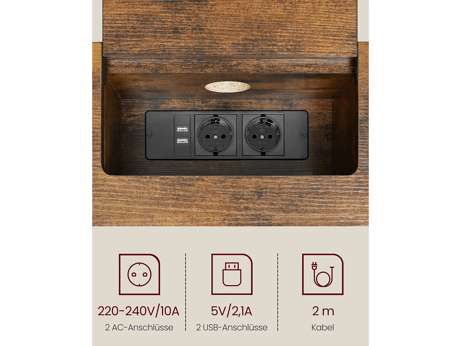 Consolle 25x120x81 cm marrone e nero