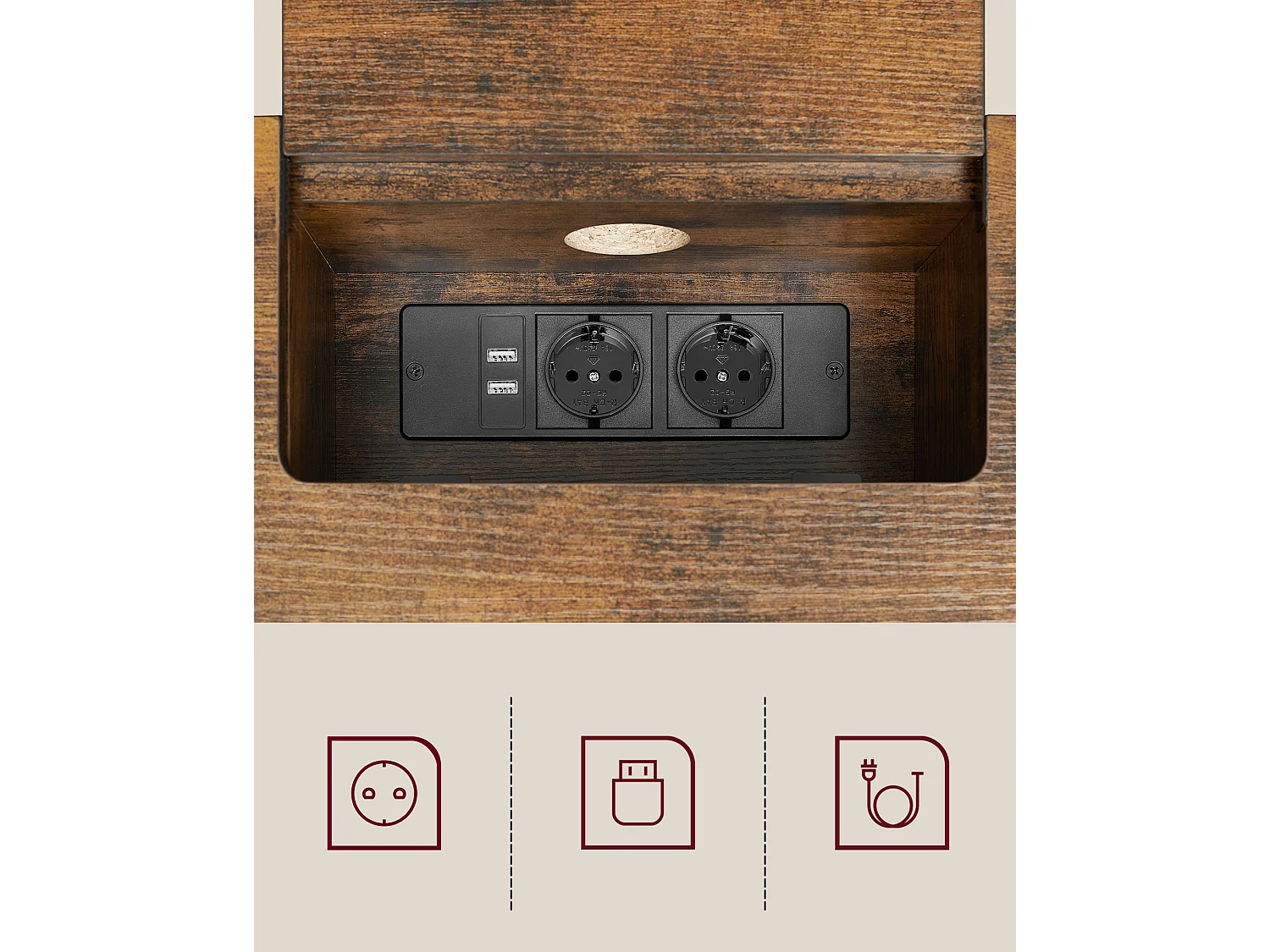 Table console 25x120x81 cm marron et noir