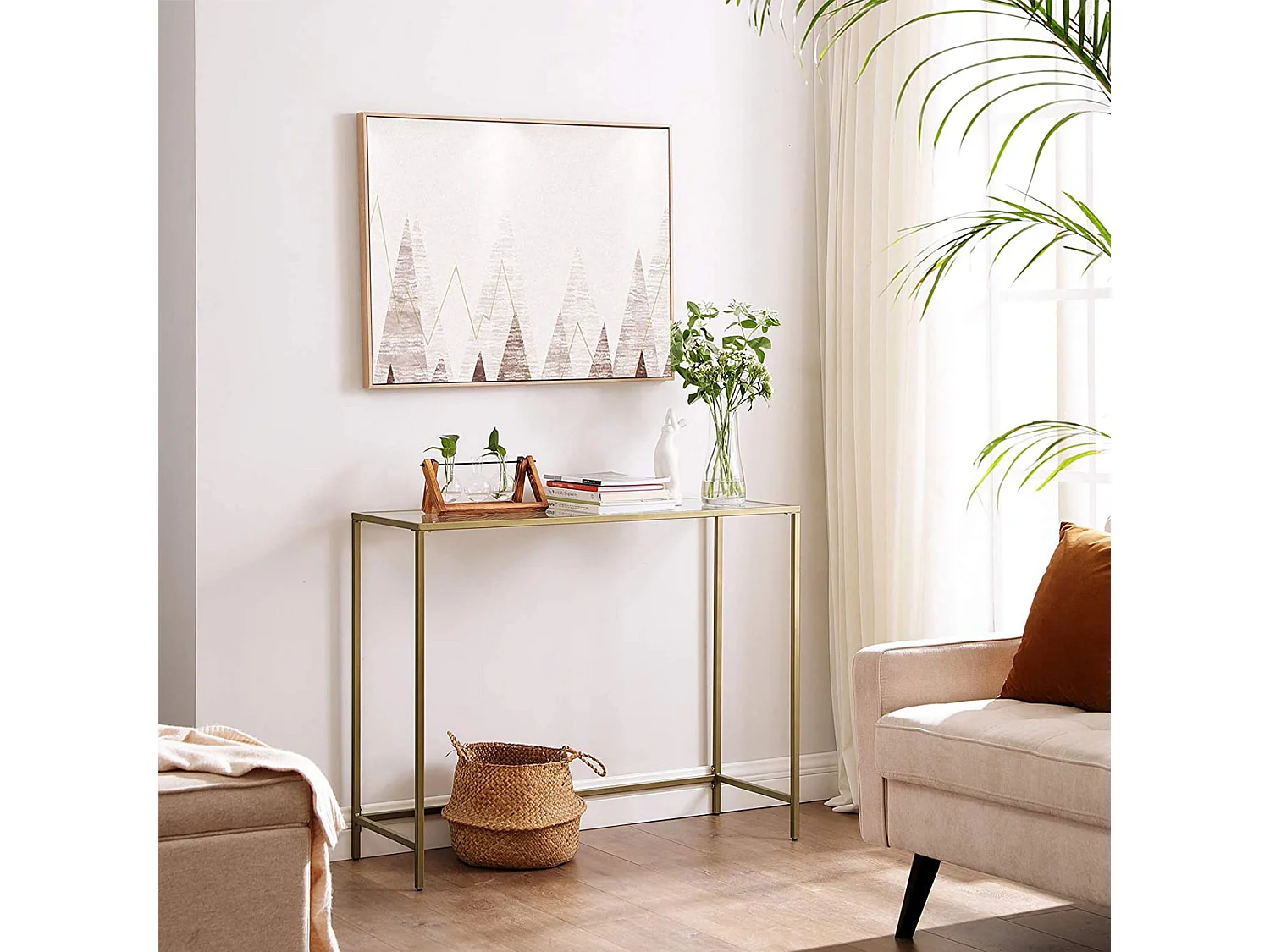 Consoletafel 100x35x80 cm goud