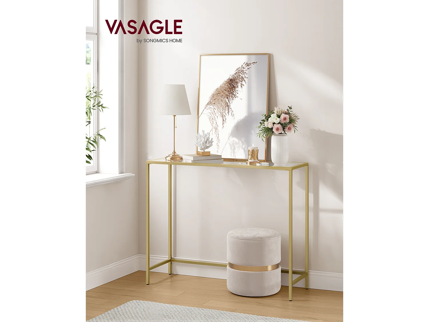 Mesa consola 100x35x80 cm dorado