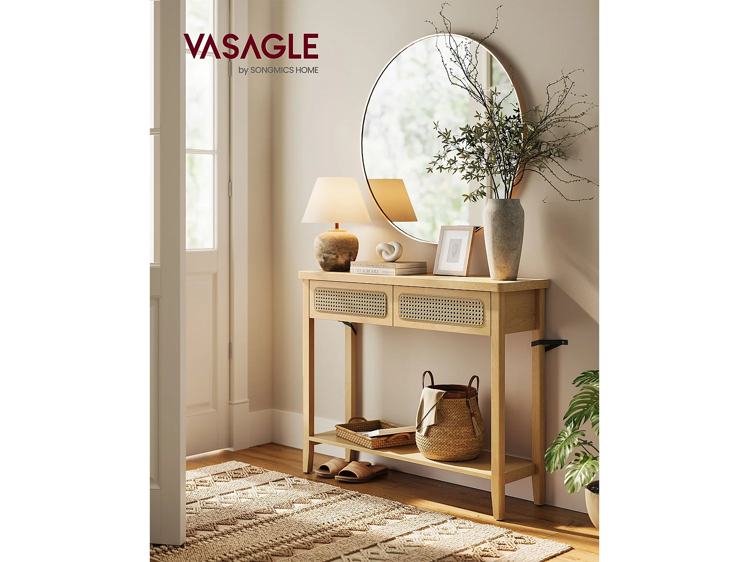 Konsolentisch 100x30x80 cm Eiche Beige