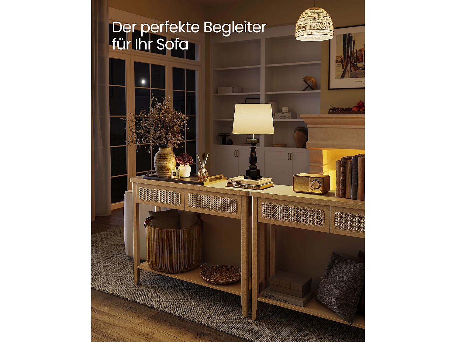 Konsolentisch 100x30x80 cm Eiche Beige