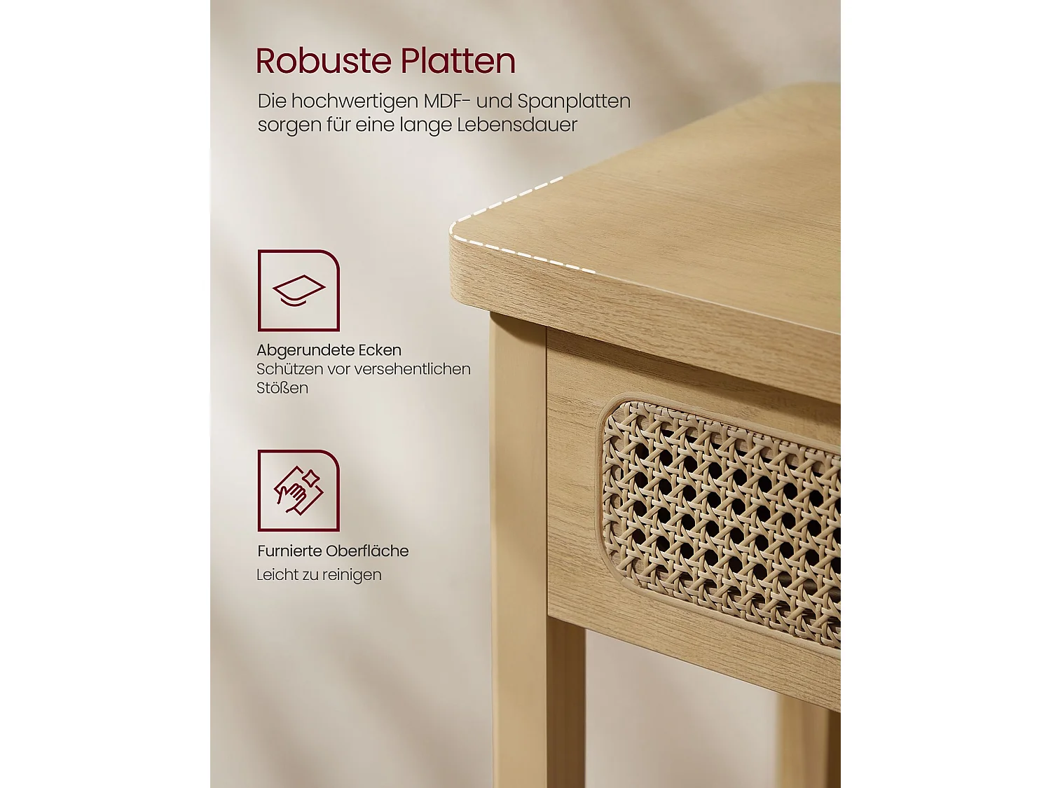 Konsolentisch 100x30x80 cm Eiche Beige