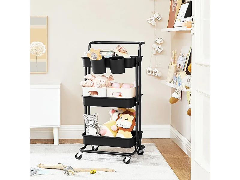 Rollwagen 41,6x33,5x86,3 cm schwarz